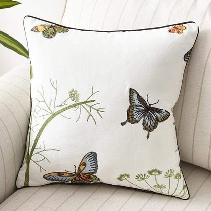 Coussin rustique brodé de style campagnard