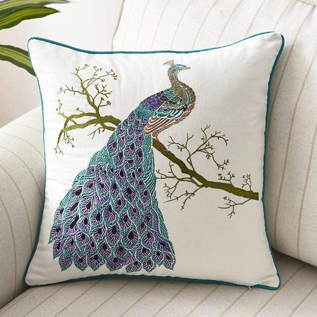 Coussin rustique brodé de style campagnard