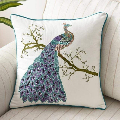 Coussin rustique brodé de style campagnard