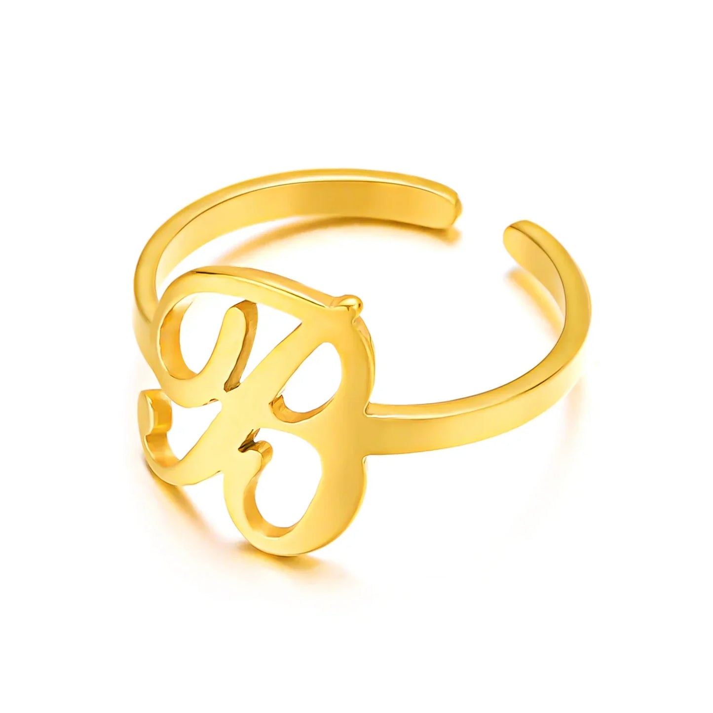 Bague initiale monogramme manuscrite personnalisée
