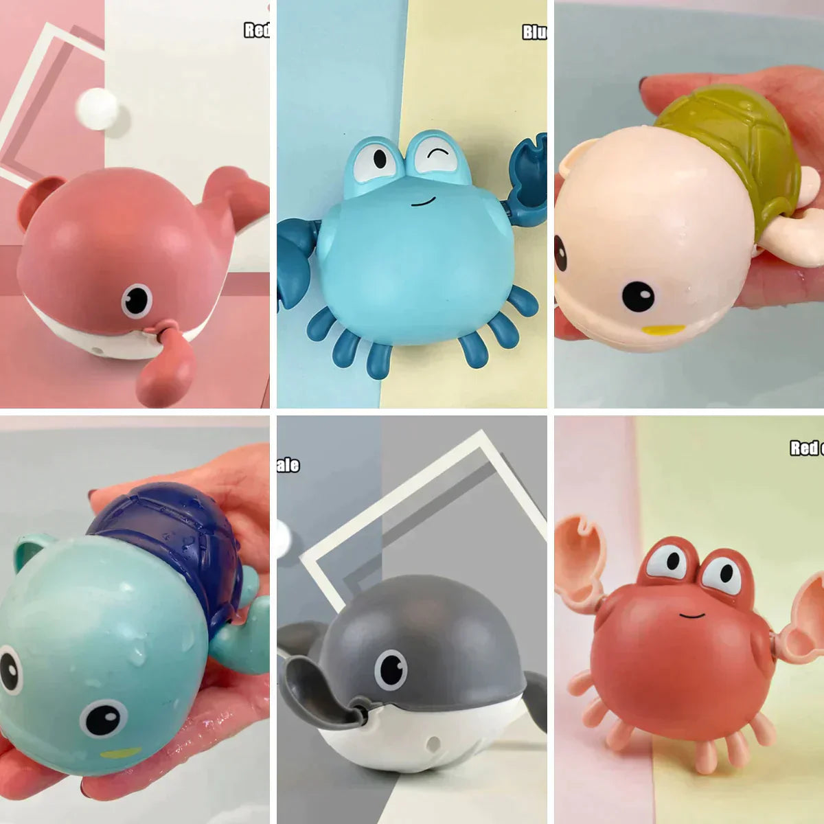 Jouets de bain amusants à remonter en forme de tortue 