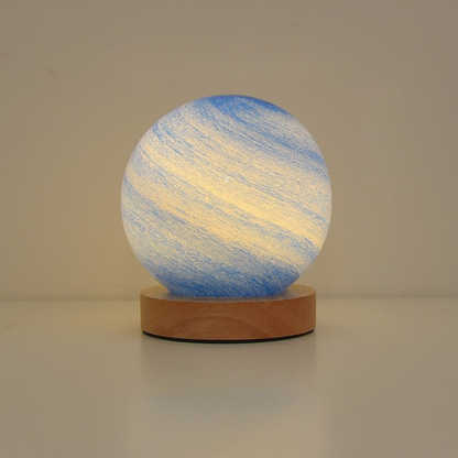 Cosy Glass Bedside Lamp with Celestial Night Light - Halri