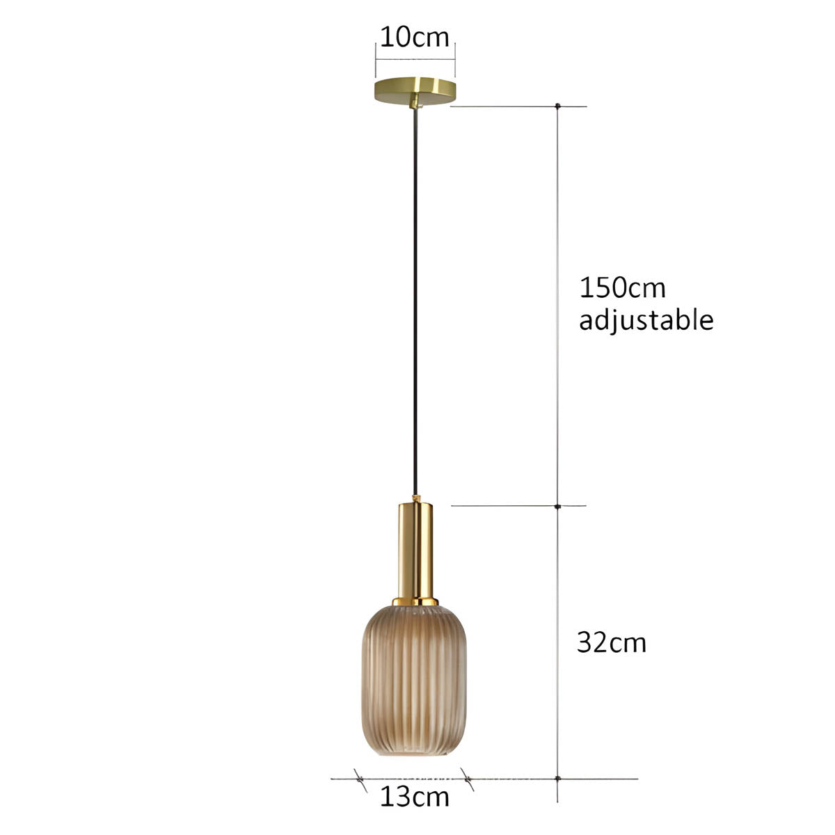 Modern Ribbed Glass Pendant Light