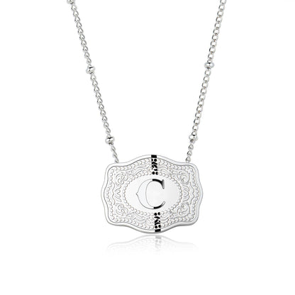 Collier pendentif lettre initiale avec boucle
