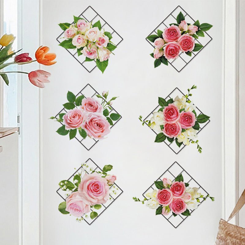 Stickers muraux décoratifs réalistes en forme de plantes