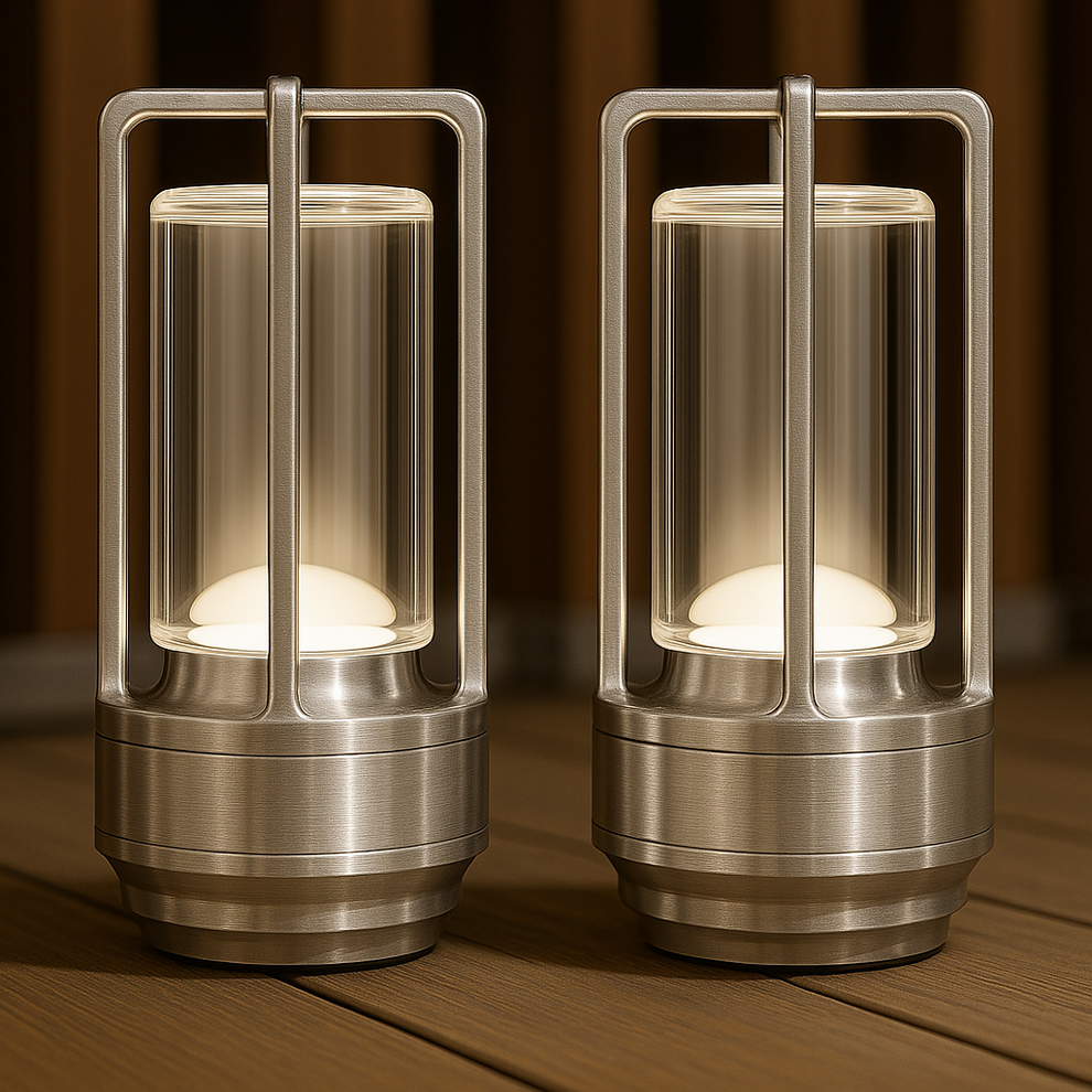 Battery Powered Glass Table Lamp – Compact Soft Lighting