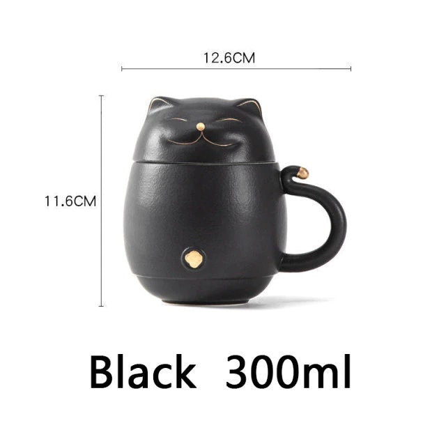 Adorable Kitty Ceramic Tea Cup with Infuser - Halri