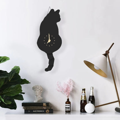 Adorable Kitty Pendulum Clock for Home Decoration