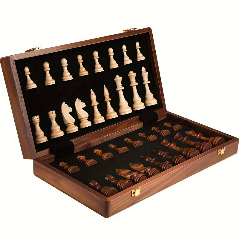 Compact Wooden Chess Board Set