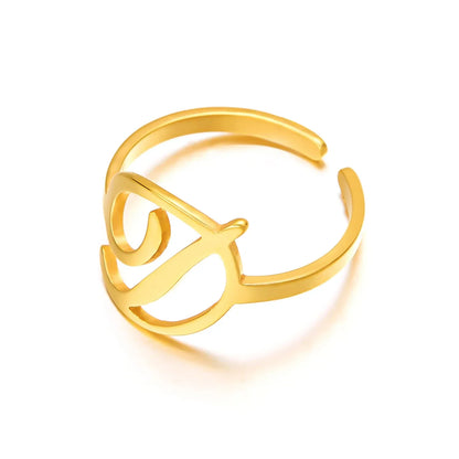 Bague initiale monogramme manuscrite personnalisée