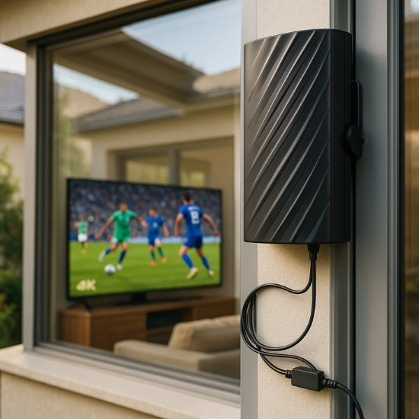 Long Range HD TV Antenna - Amplified Indoor Outdoor HDTV - Halri