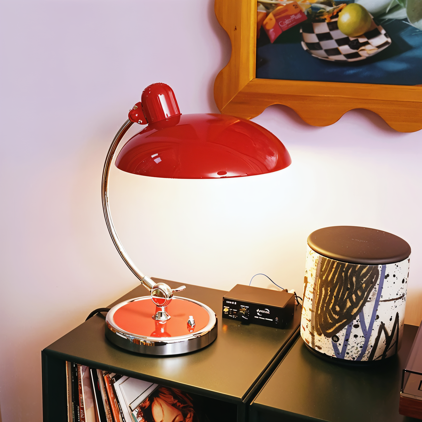 Lampe de table réglable en métal rustique