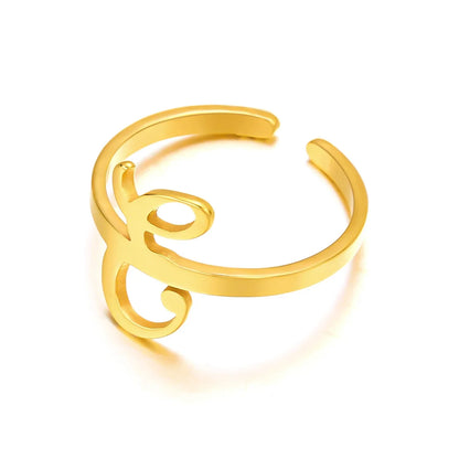 Bague initiale monogramme manuscrite personnalisée
