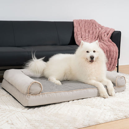 Plush Orthopedic Faux Suede Pet Bed