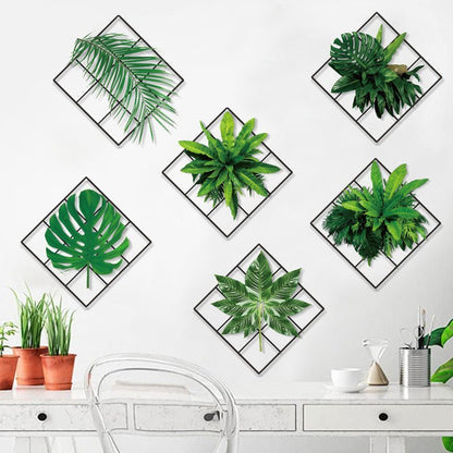 Stickers muraux décoratifs réalistes en forme de plantes