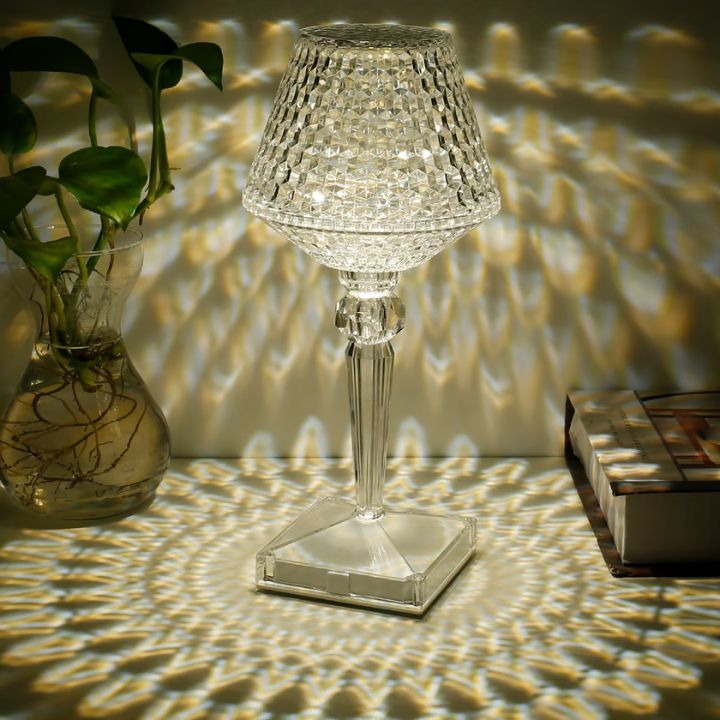 Elegant Crystal Cordless Table Lamp with Touch Control – 16 Color Options for Bedside and Bedroom Décor 2