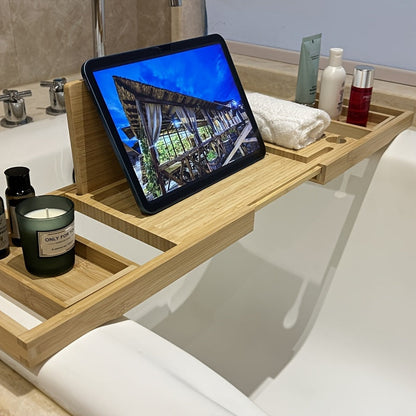 Natural Wood Bath Tray for Spa Relaxation