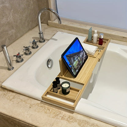 Natural Wood Bath Tray for Spa Relaxation