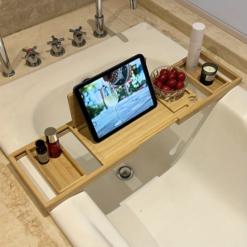 Natural Wood Bath Tray for Spa Relaxation