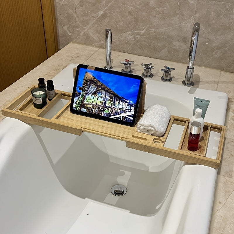 Natural Wood Bath Tray for Spa Relaxation