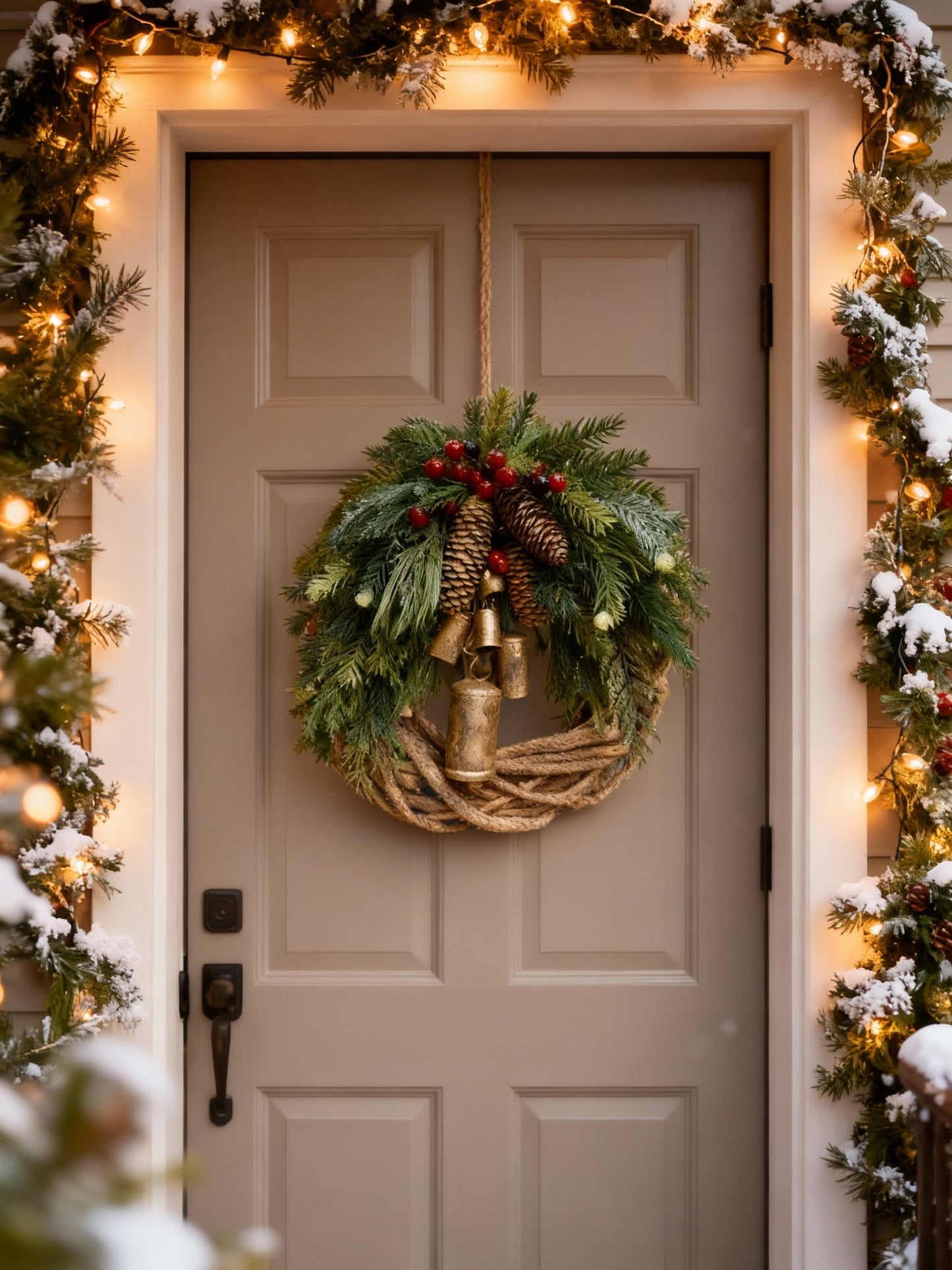 Rustic Christmas Front Door Wreath