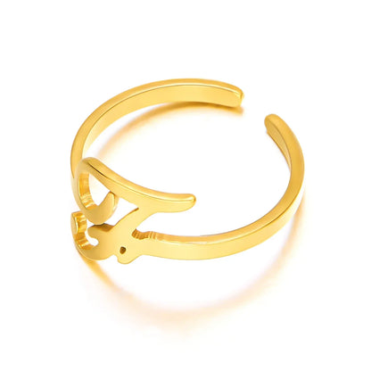 Bague initiale monogramme manuscrite personnalisée