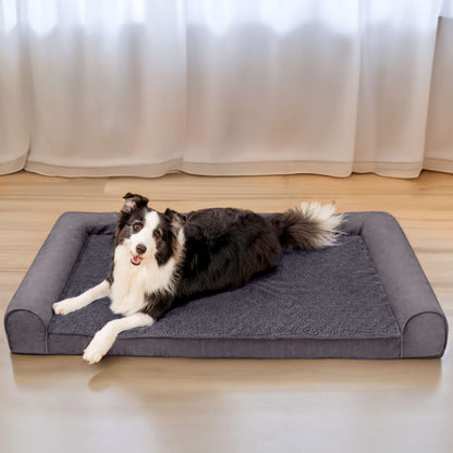 Plush Orthopedic Faux Suede Pet Bed