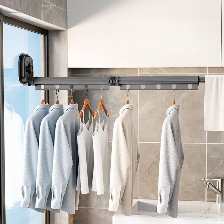 Foldable Wall-Mounted Clothes Dryer with Strong Suction Cups – Space-Saving Design for Apartments and Bathrooms 1