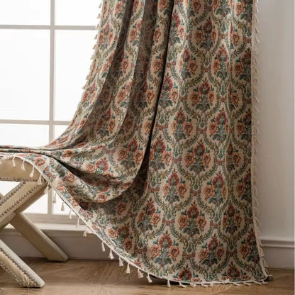 Rideau à motif floral européen classique
