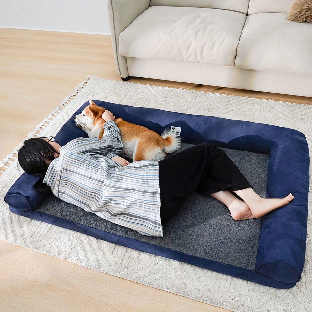 Plush Orthopedic Faux Suede Pet Bed