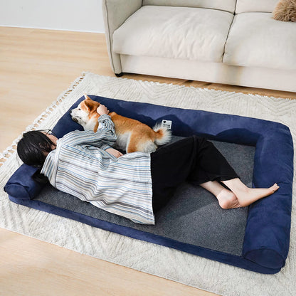 Plush Orthopedic Faux Suede Pet Bed