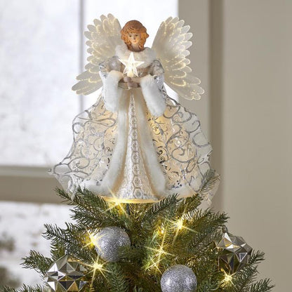 Sparkling Angel Christmas Tree Topper - Halri
