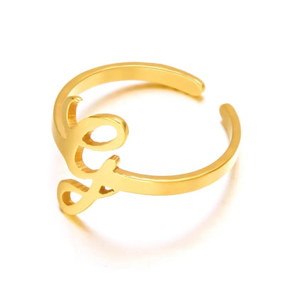 Bague initiale monogramme manuscrite personnalisée