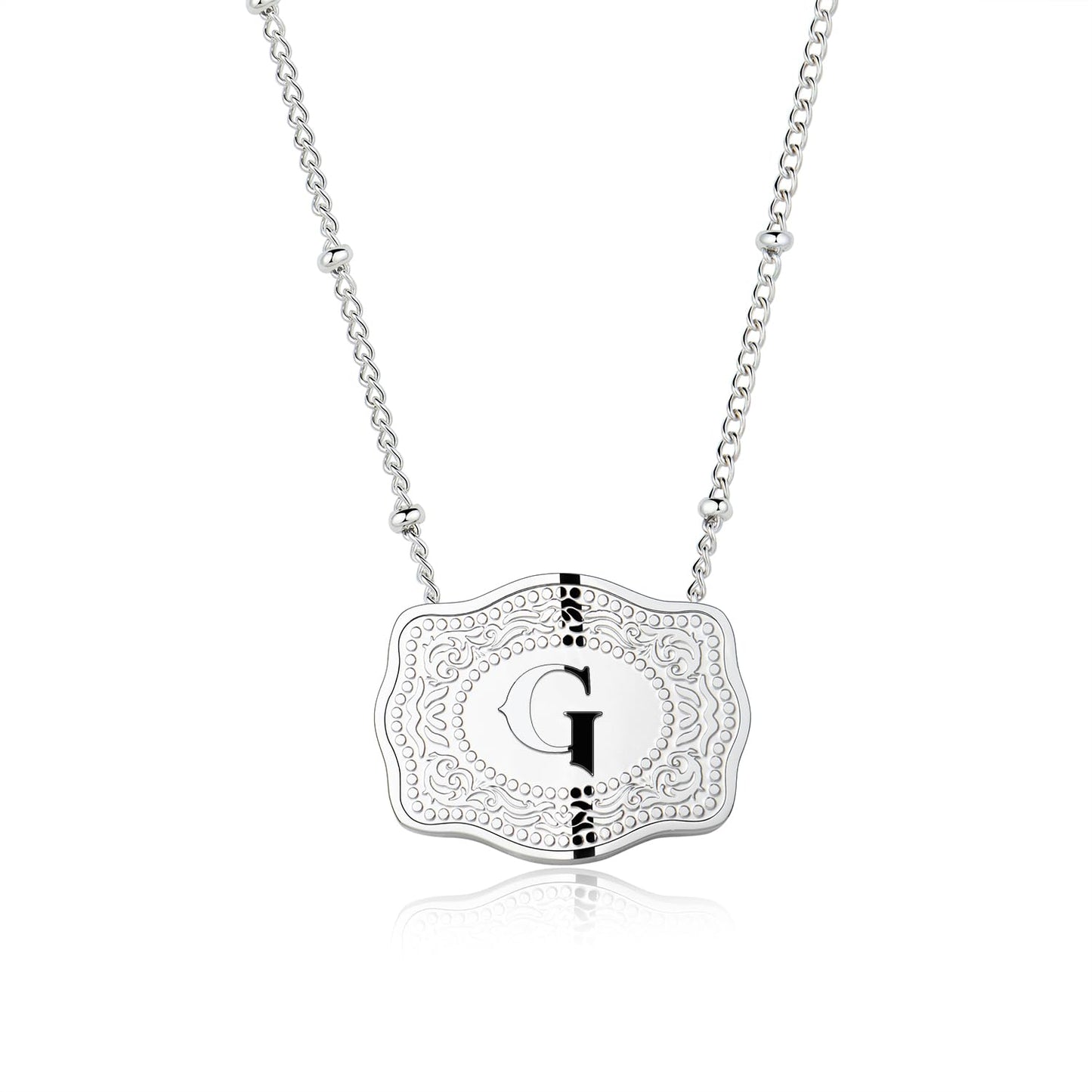 Collier pendentif lettre initiale avec boucle