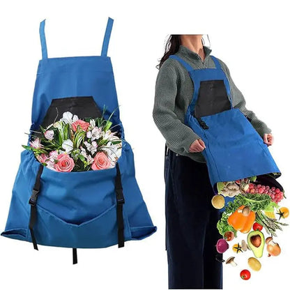 Tablier de jardin pratique avec bretelles croisées et grandes poches 