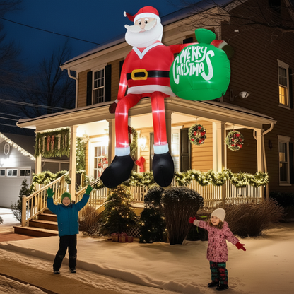 Giant 8FT Blow Up Christmas Santa Decoration - Halri