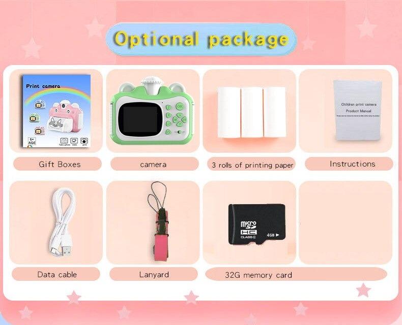 Compact Instant Photo Camera Kit with Thermal Printer
