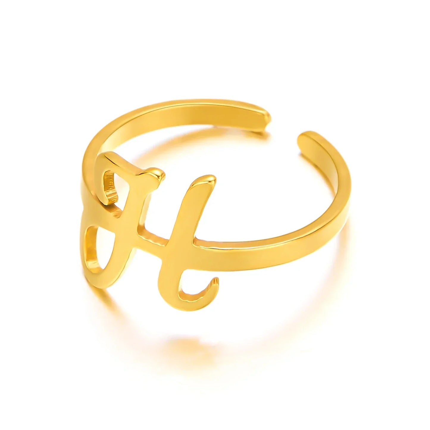 Bague initiale monogramme manuscrite personnalisée