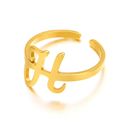 Bague initiale monogramme manuscrite personnalisée