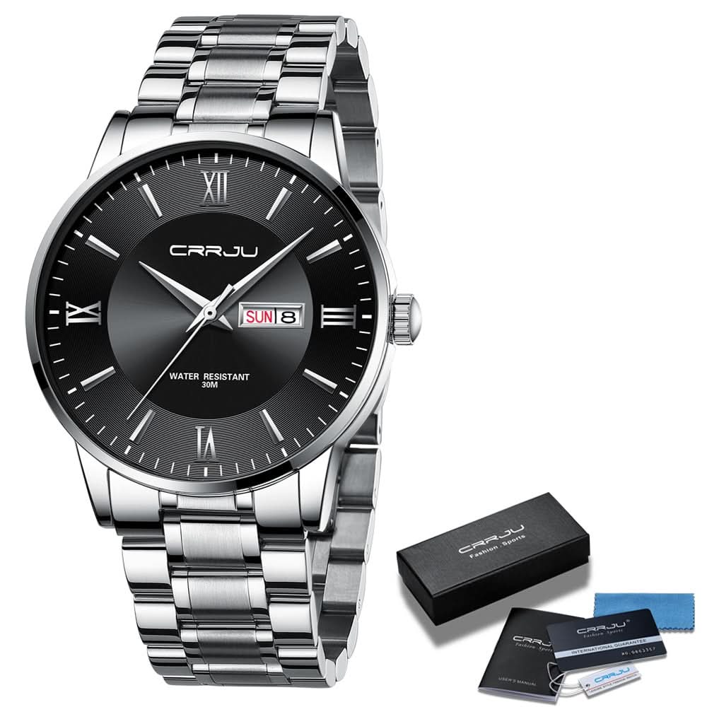 Montre de sport robuste pour homme, étanche, en acier inoxydable