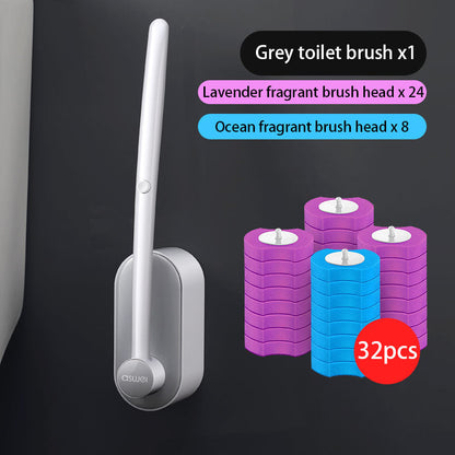 Ensemble de nettoyage de brosses de toilette à portée étendue