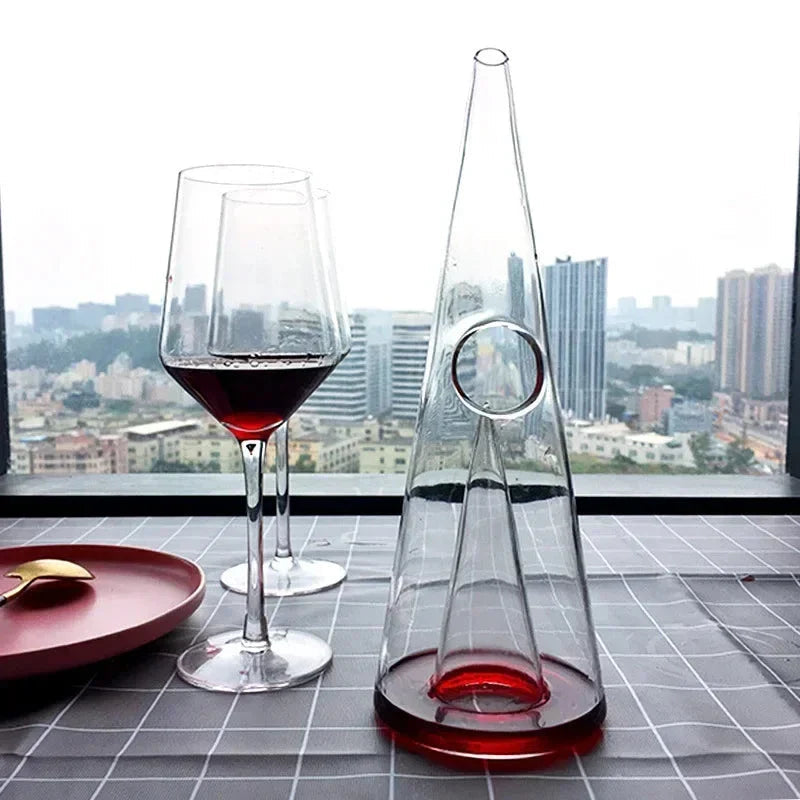 Elegant Glass Waterfall Pitcher