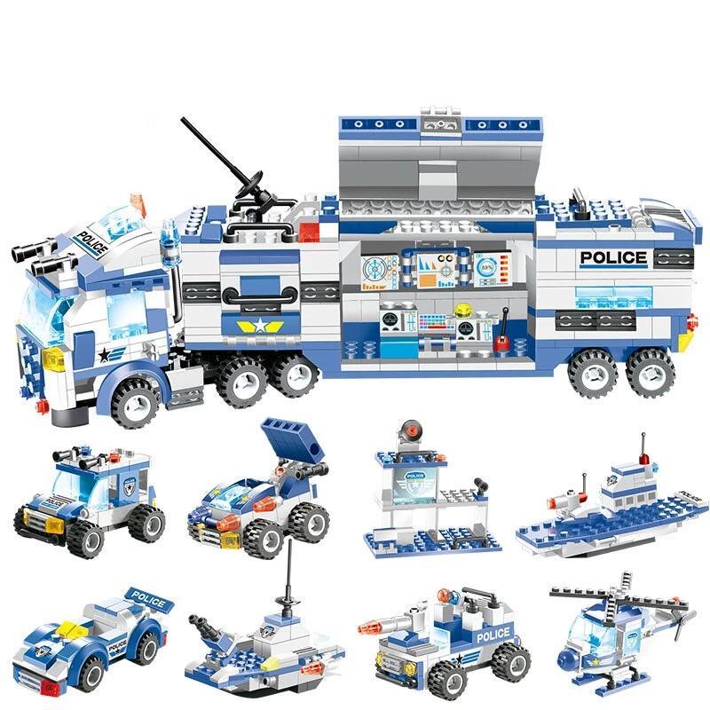 Ultimate Police Truck Building Block Playset For Kids - Halri