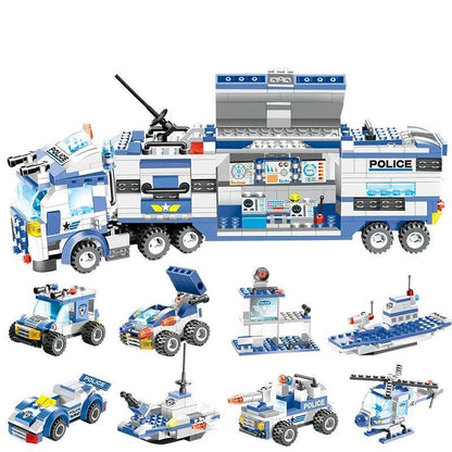 Ultimate Police Truck Building Block Playset For Kids - Halri