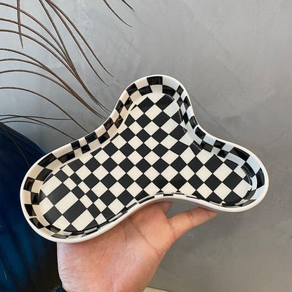 Plateaux décoratifs en porcelaine blanche 