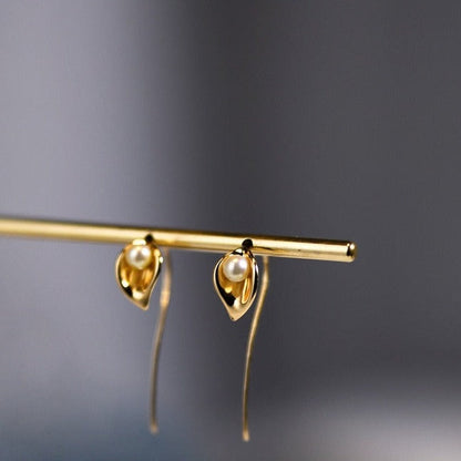 Magnifiques boucles d'oreilles pendantes à motif floral