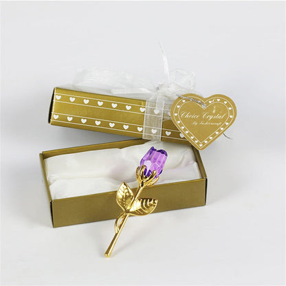 Magnifique rose en cristal dans un coffret cadeau