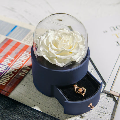 Magnifique boîte de rangement pour colliers en or rose