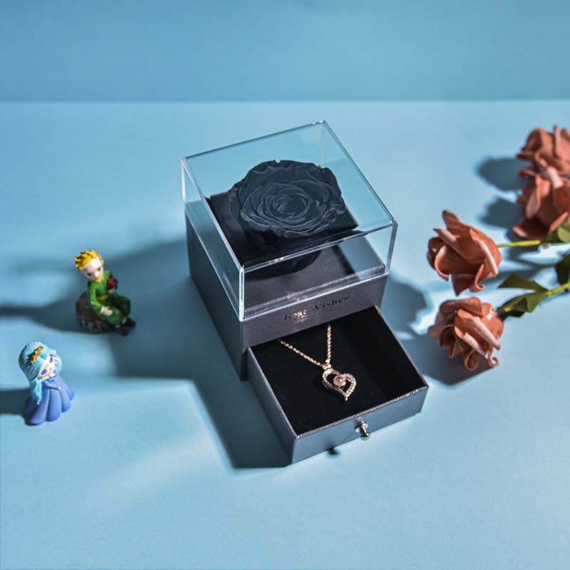 Magnifique boîte de rangement pour colliers en or rose