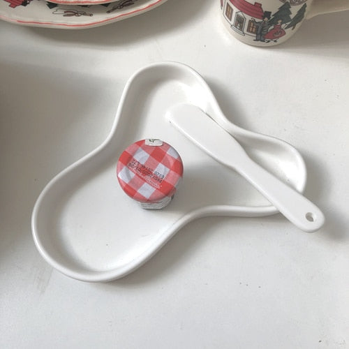 Plateaux décoratifs en porcelaine blanche 